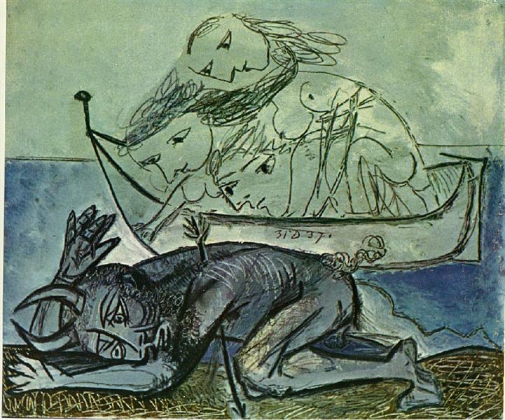 Pablo Picasso Classical Painting Minotaur Is Wounded